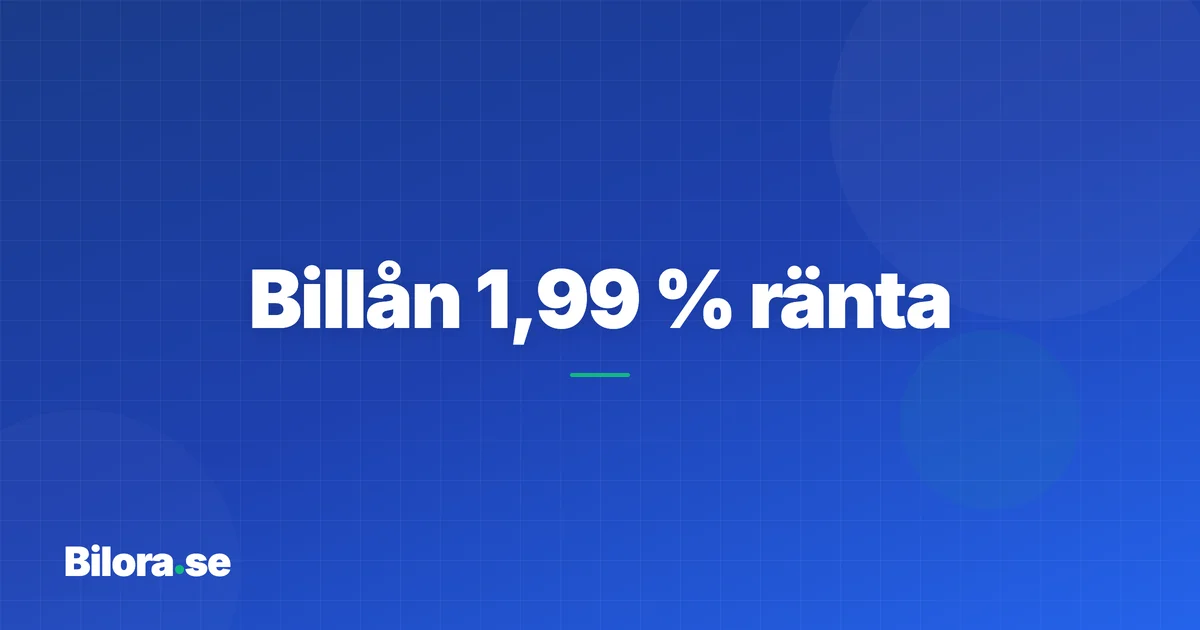 Billån 1,99 % ränta