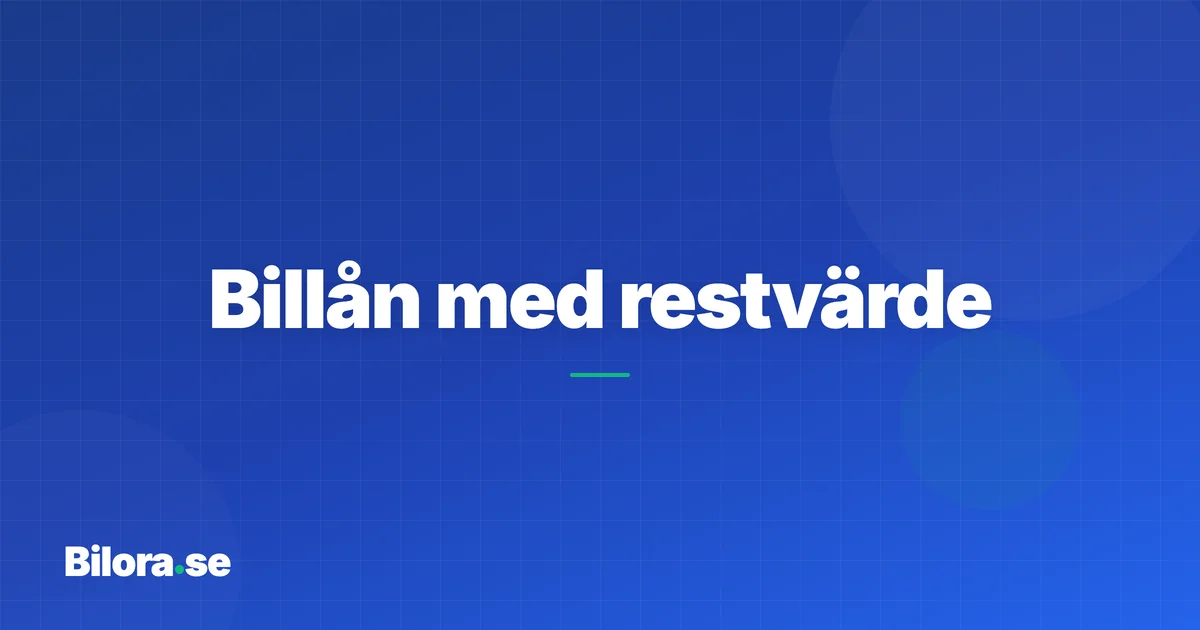Billån med restvärde