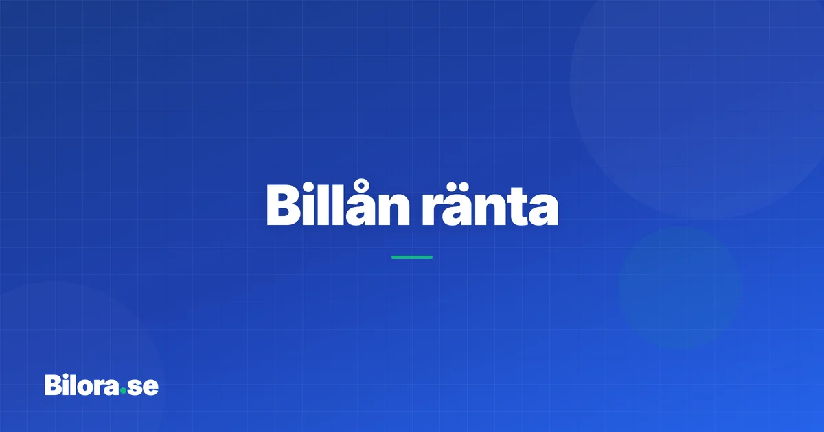 Billån ränta